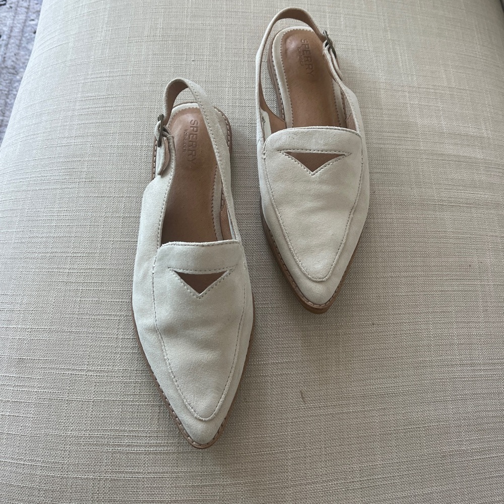 Sperry Loafers Soft Suede Grey Beige